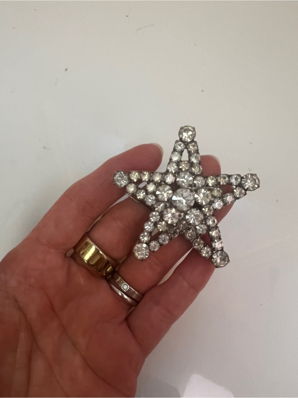 Crystal Star Brooch Pin